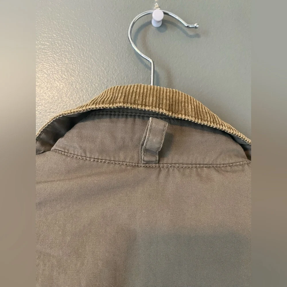VTG J Crew Oarsman Jacket Mens XLT Beige Cotton Lined Button Up Barn Chore Coat